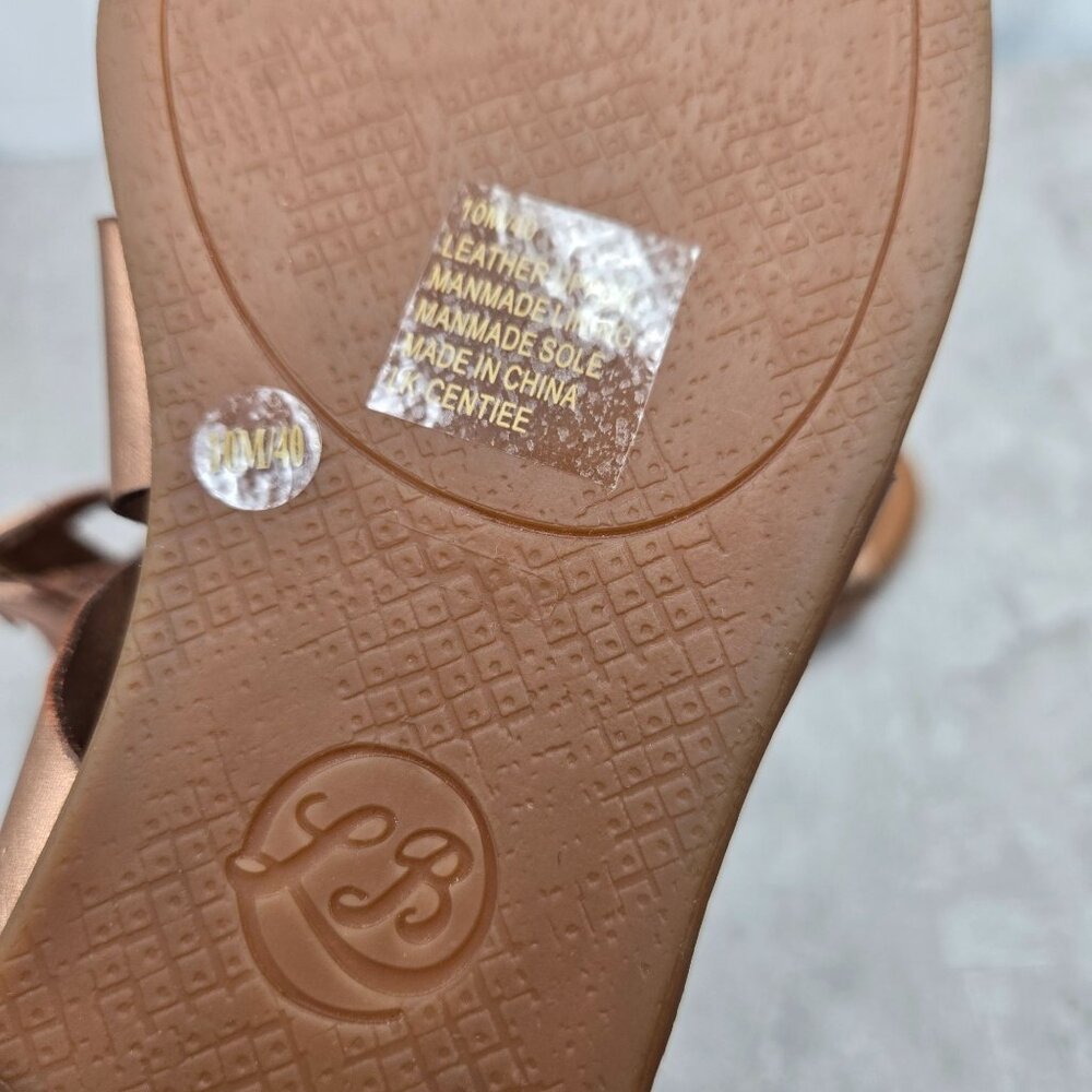 Lucky Brand Gladiator Sandals Sz 10 Rose Gold Leather Bohemian Strappy Flat - Picture 9 of 10